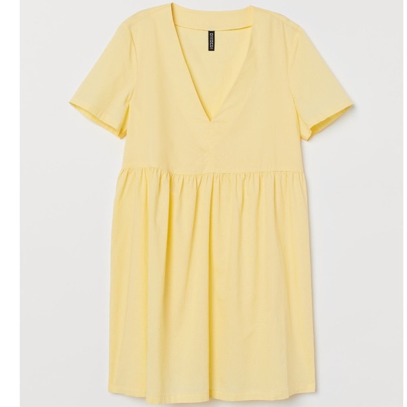 H&M Dresses & Skirts - H&M 100% cotton yellow mini dress